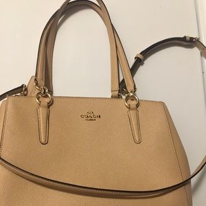 Tan Coach Christie carryall purse